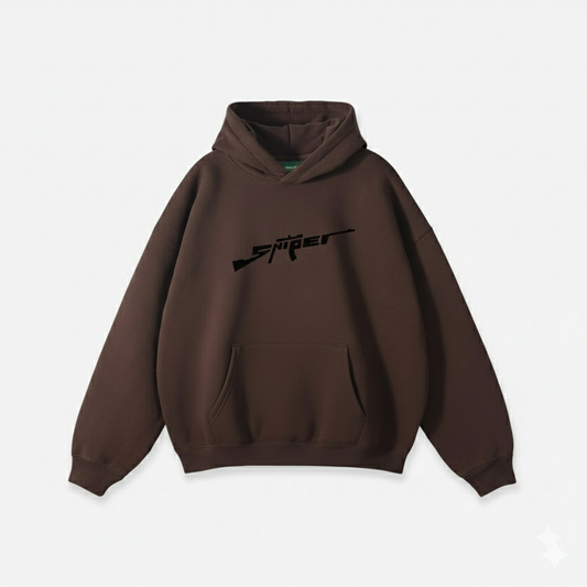 Rebel Script Logo Hoodie – Unisex Premium Cotton Sweatshirt (Brown/Chocolate)